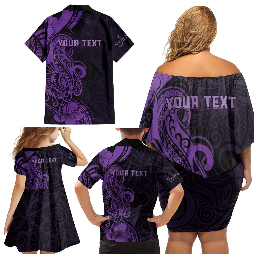 Personalised Lupus Warrior Family Matching Off Shoulder Short Dress and Hawaiian Shirt Never Give Up Polynesian Style