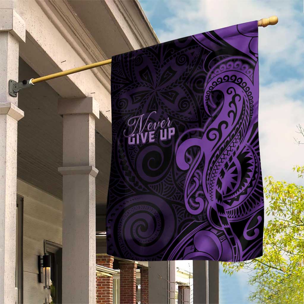 Lupus Warrior Garden Flag Never Give Up Polynesian Style