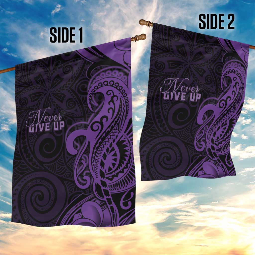 Lupus Warrior Garden Flag Never Give Up Polynesian Style