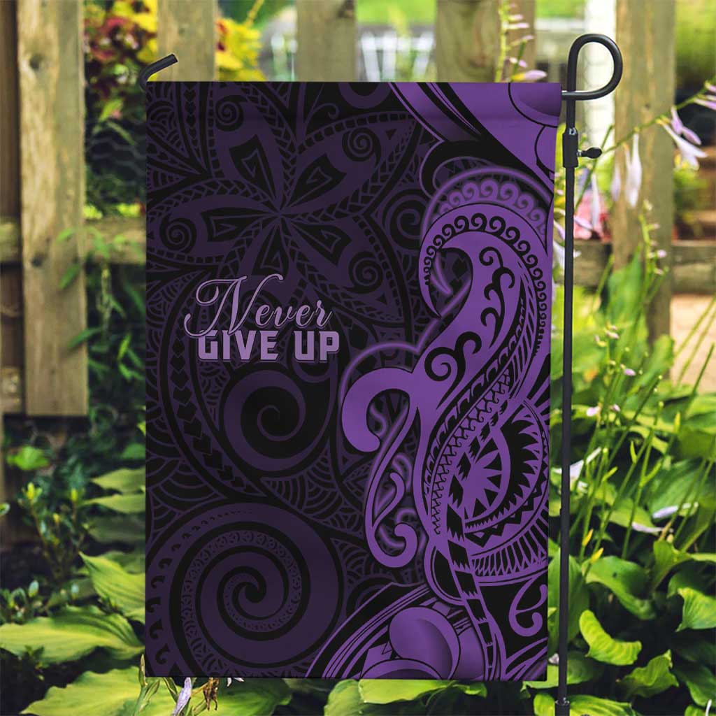 Lupus Warrior Garden Flag Never Give Up Polynesian Style