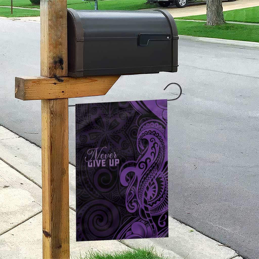Lupus Warrior Garden Flag Never Give Up Polynesian Style