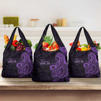 Lupus Warrior Grocery Bag Never Give Up Polynesian Style LT05 3-pack One Size Purple - Polynesian Pride