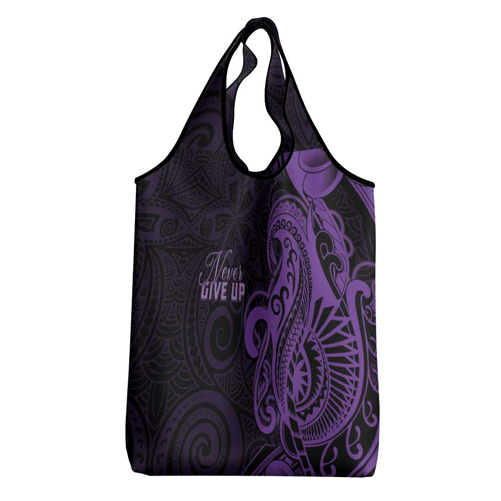 Lupus Warrior Grocery Bag Never Give Up Polynesian Style LT05 - Polynesian Pride