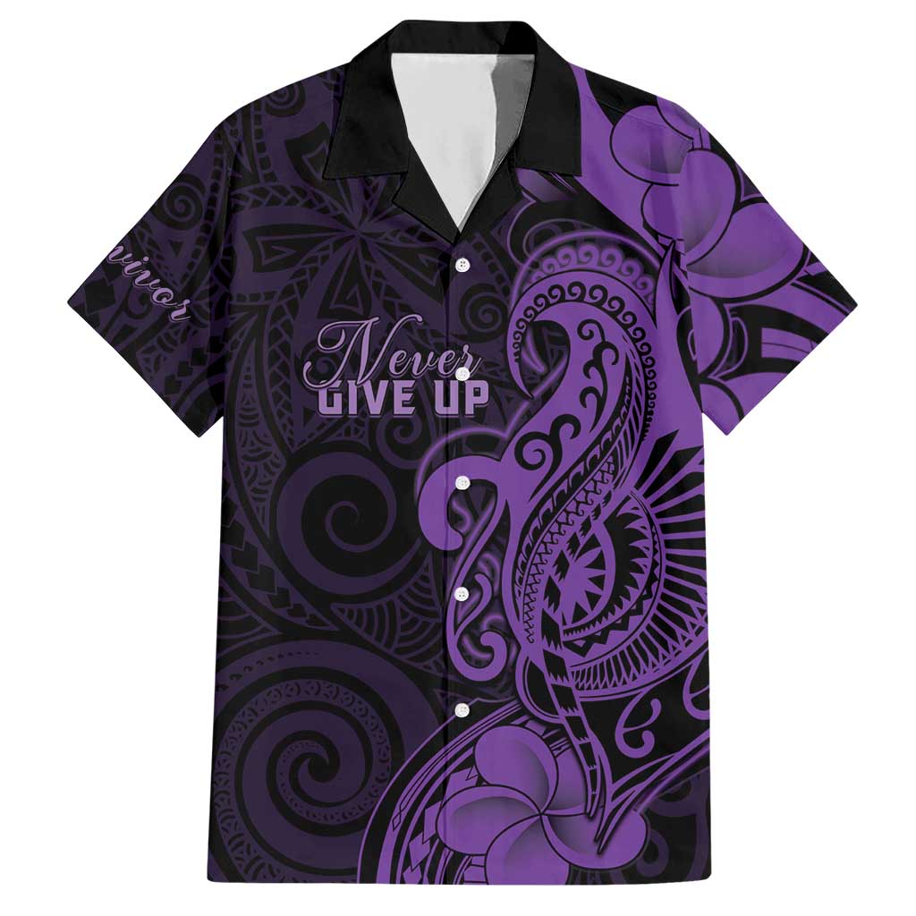 Personalised Lupus Warrior Hawaiian Shirt Never Give Up Polynesian Style LT05 Purple - Polynesian Pride