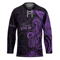 Personalised Lupus Warrior Hockey Jersey Never Give Up Polynesian Style LT05 Unisex Purple - Polynesian Pride