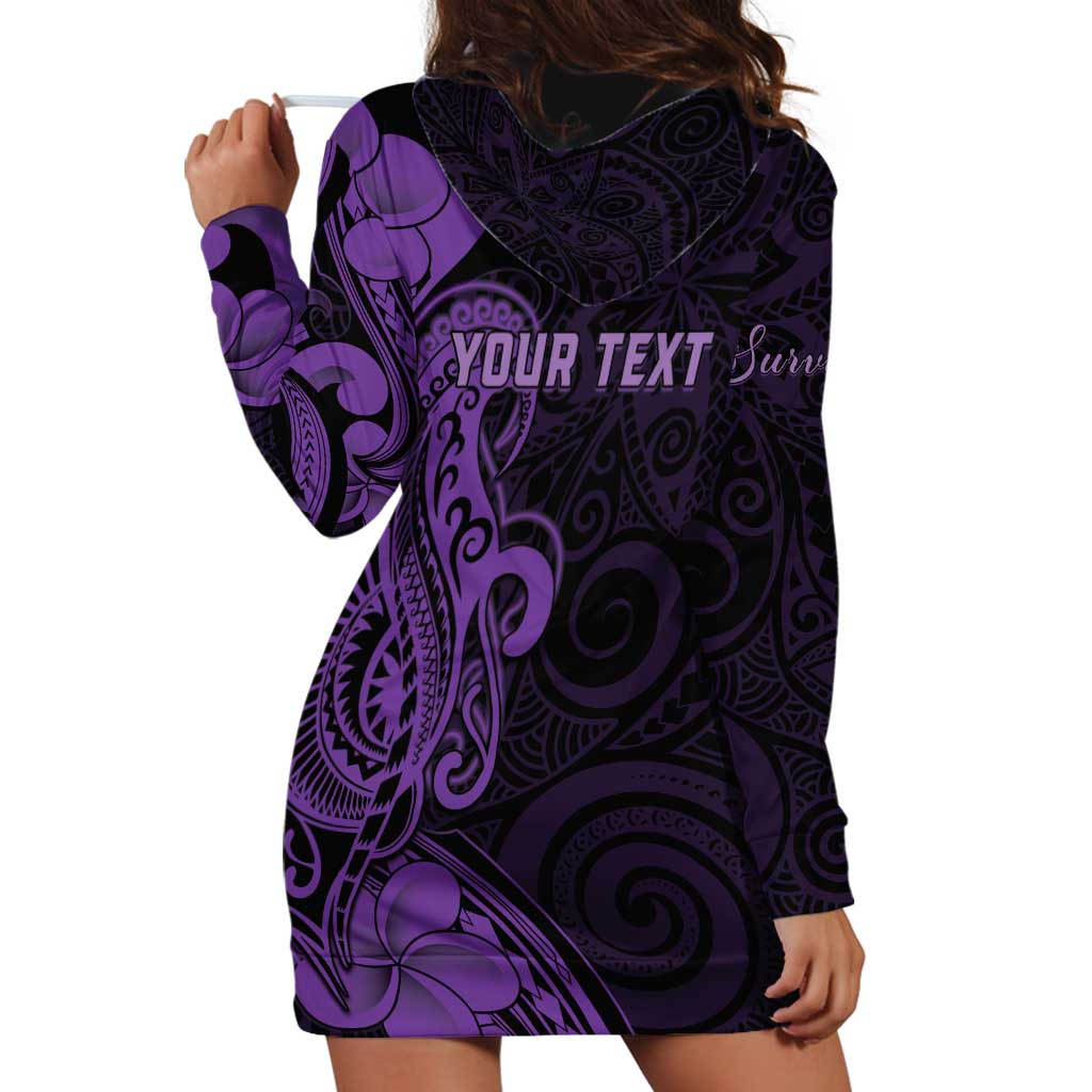 Personalised Lupus Warrior Hoodie Dress Never Give Up Polynesian Style LT05 - Polynesian Pride