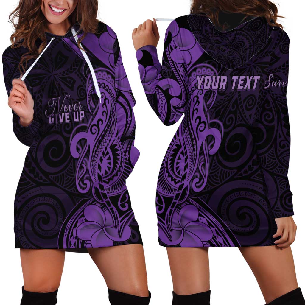 Personalised Lupus Warrior Hoodie Dress Never Give Up Polynesian Style LT05 - Polynesian Pride