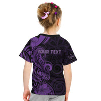Personalised Lupus Warrior Kid T Shirt Never Give Up Polynesian Style LT05 - Polynesian Pride