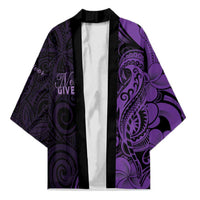 Personalised Lupus Warrior Kimono Never Give Up Polynesian Style LT05 Unisex Purple - Polynesian Pride