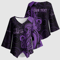 Personalised Lupus Warrior Kimono Sleeve Blouse Never Give Up Polynesian Style LT05 - Polynesian Pride