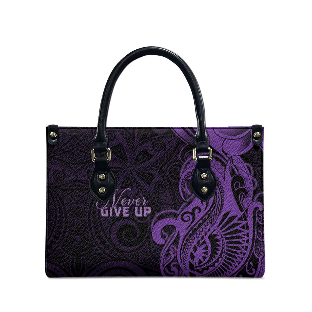 Lupus Warrior Leather Bag Never Give Up Polynesian Style LT05 - Polynesian Pride