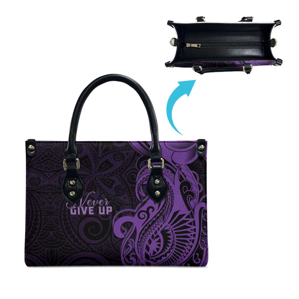Lupus Warrior Leather Bag Never Give Up Polynesian Style LT05 - Polynesian Pride