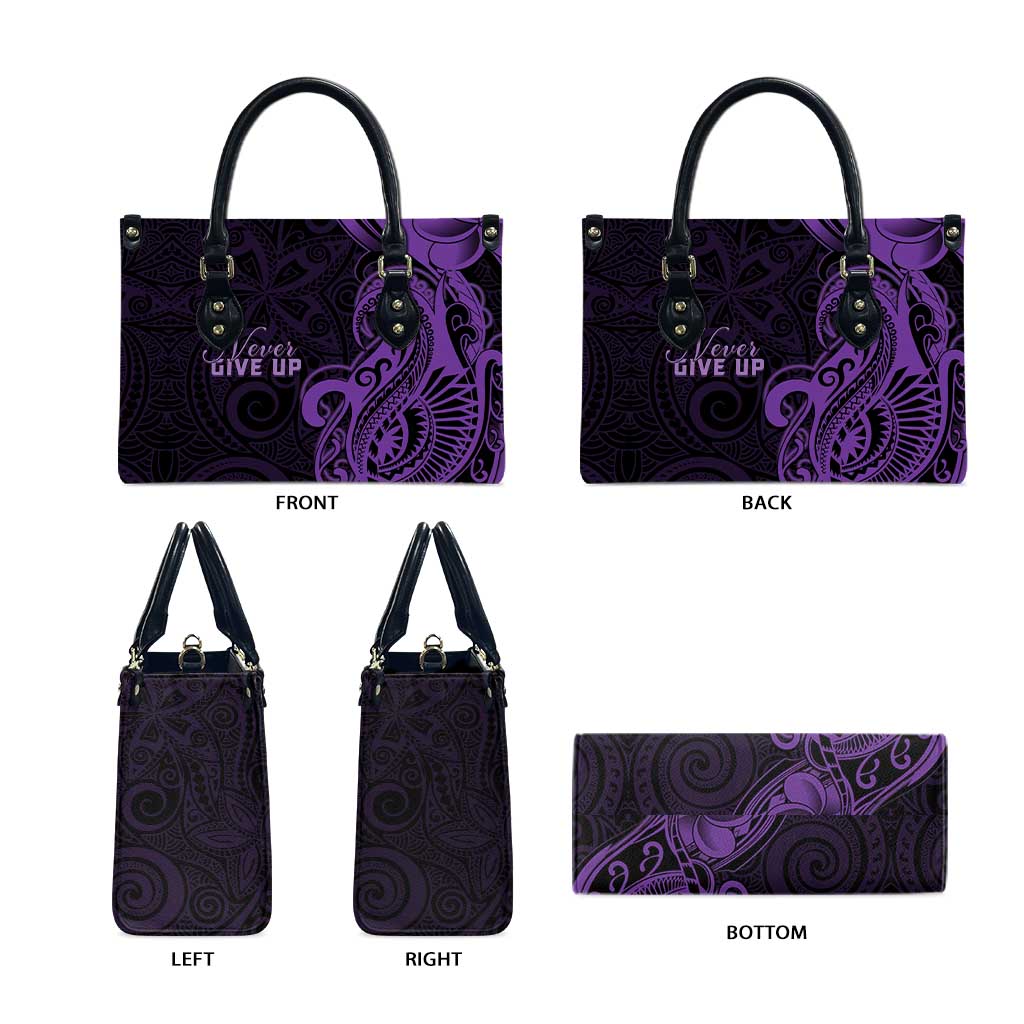 Lupus Warrior Leather Bag Never Give Up Polynesian Style LT05 - Polynesian Pride