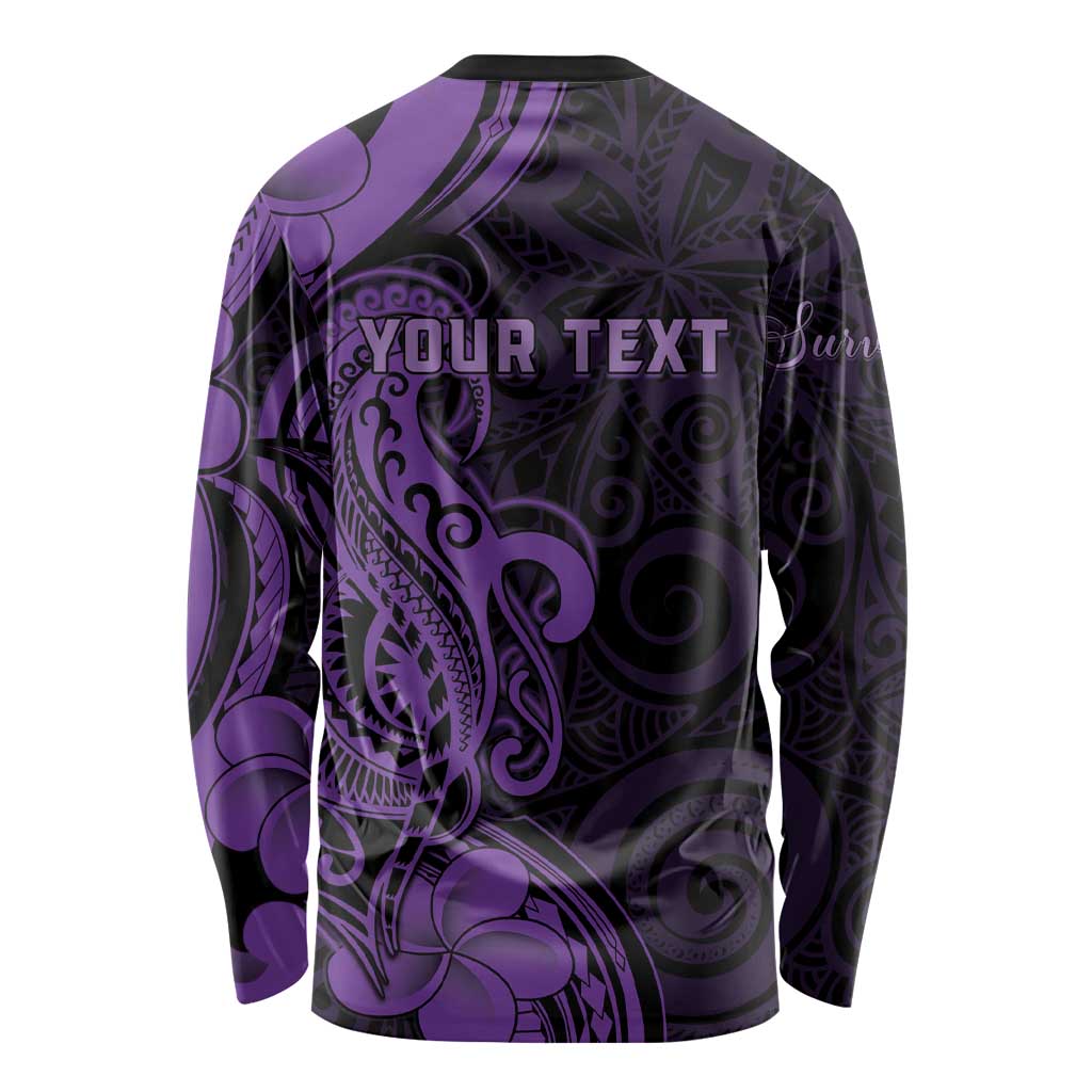 Personalised Lupus Warrior Long Sleeve Shirt Never Give Up Polynesian Style LT05 - Polynesian Pride