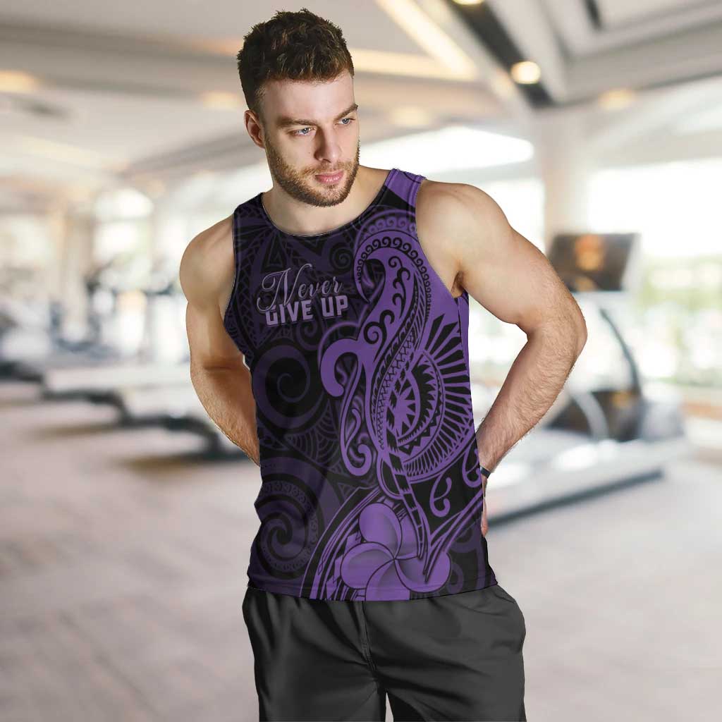 Personalised Lupus Warrior Men Tank Top Never Give Up Polynesian Style