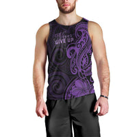 Personalised Lupus Warrior Men Tank Top Never Give Up Polynesian Style