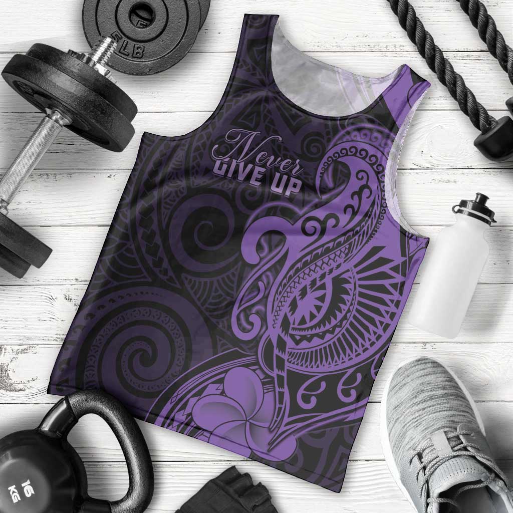 Personalised Lupus Warrior Men Tank Top Never Give Up Polynesian Style