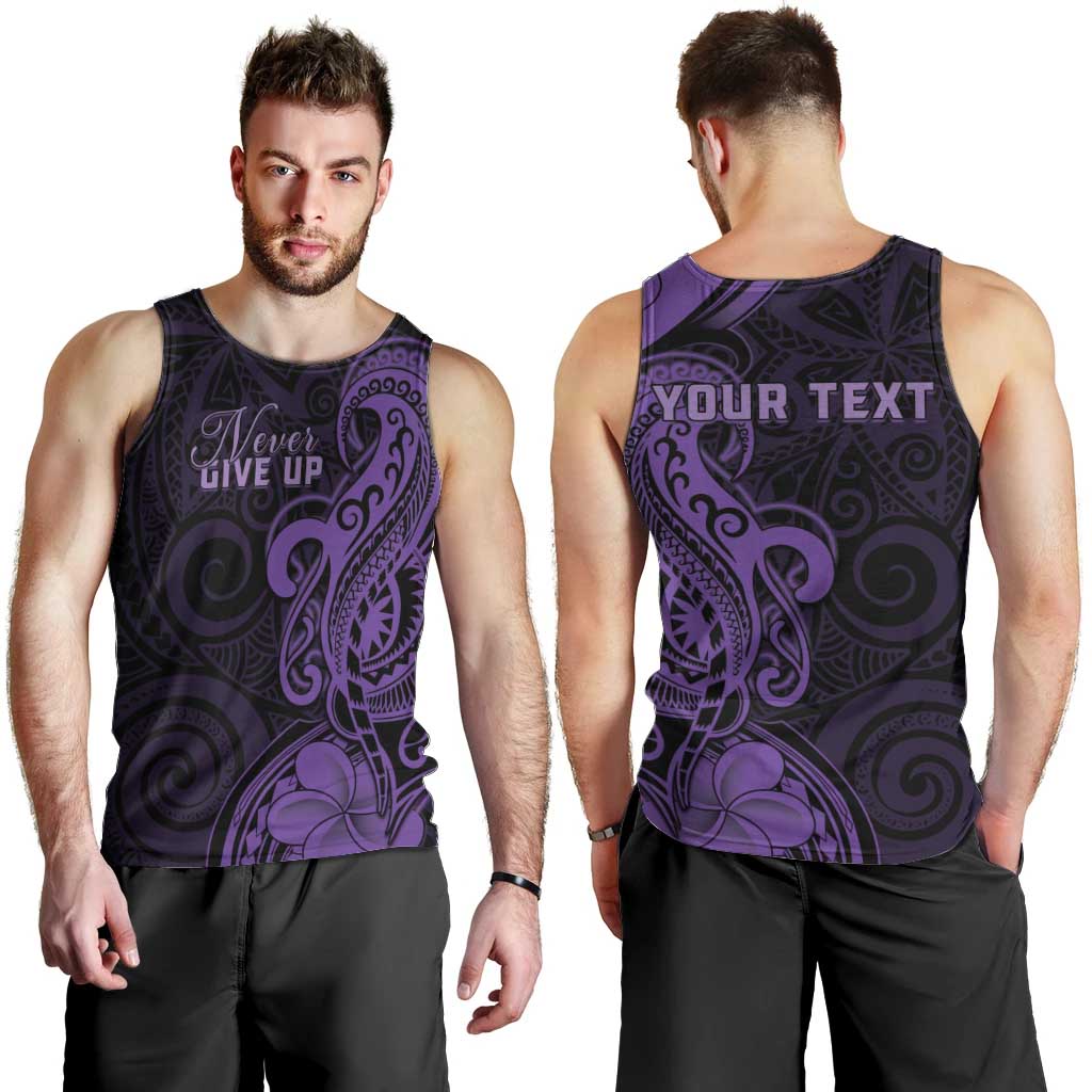 Personalised Lupus Warrior Men Tank Top Never Give Up Polynesian Style
