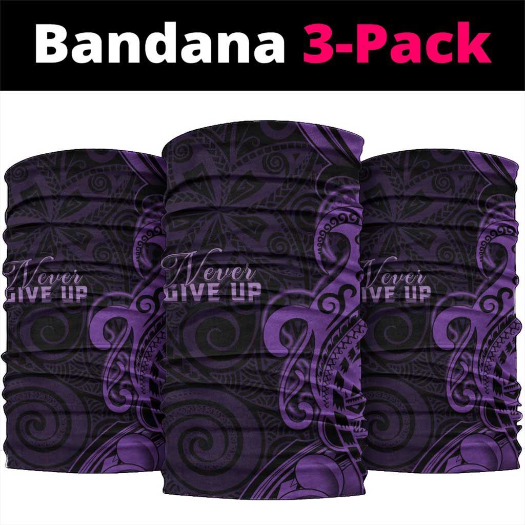 Lupus Warrior Neck Gaiter Never Give Up Polynesian Style LT05 package One Size: 25*50cm Purple - Polynesian Pride