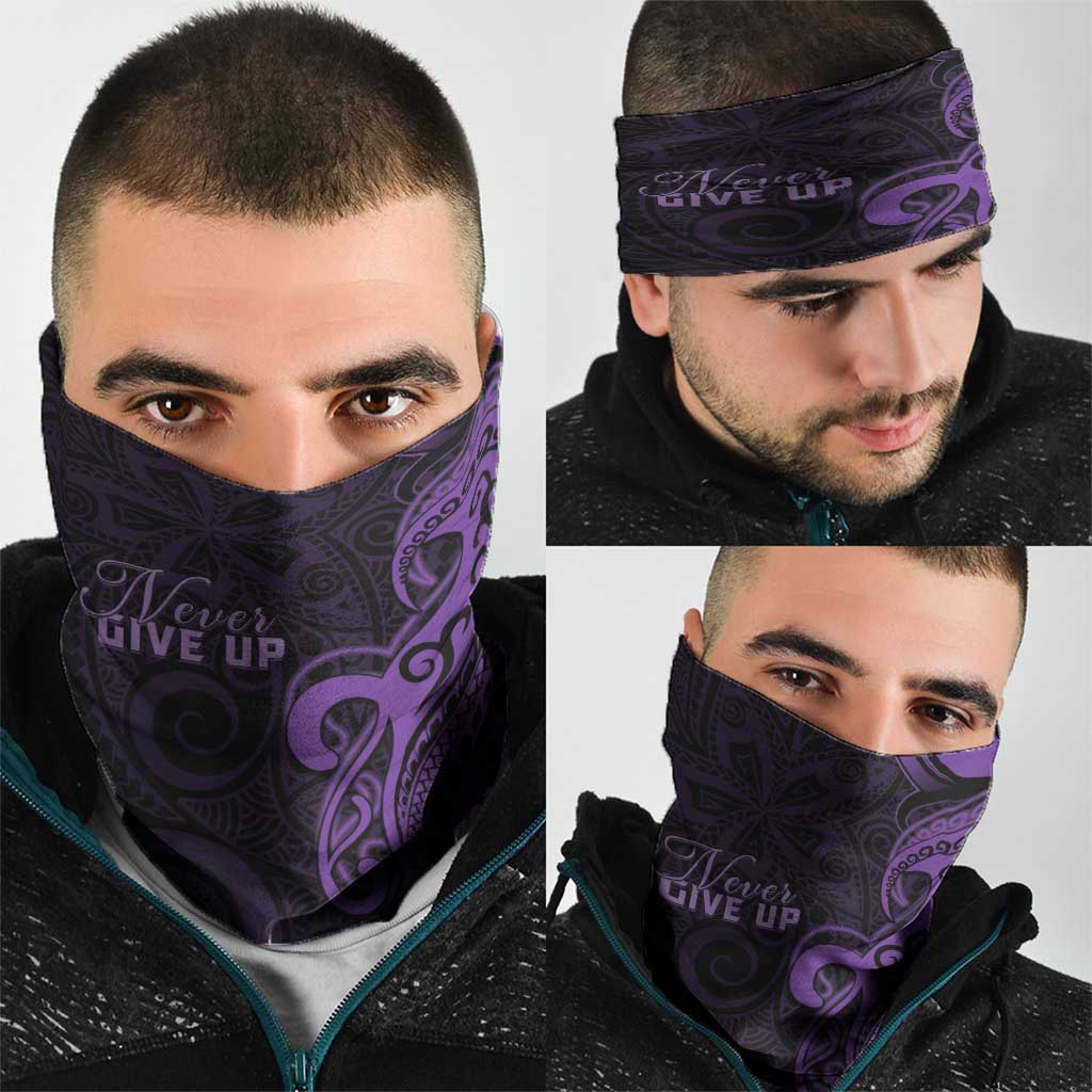Lupus Warrior Neck Gaiter Never Give Up Polynesian Style LT05 - Polynesian Pride