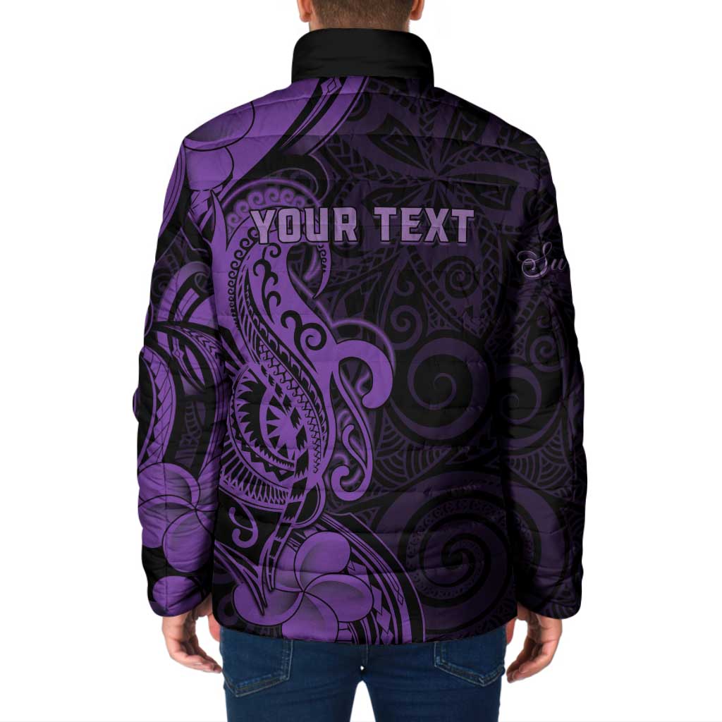 Personalised Lupus Warrior Padded Jacket Never Give Up Polynesian Style LT05 - Polynesian Pride