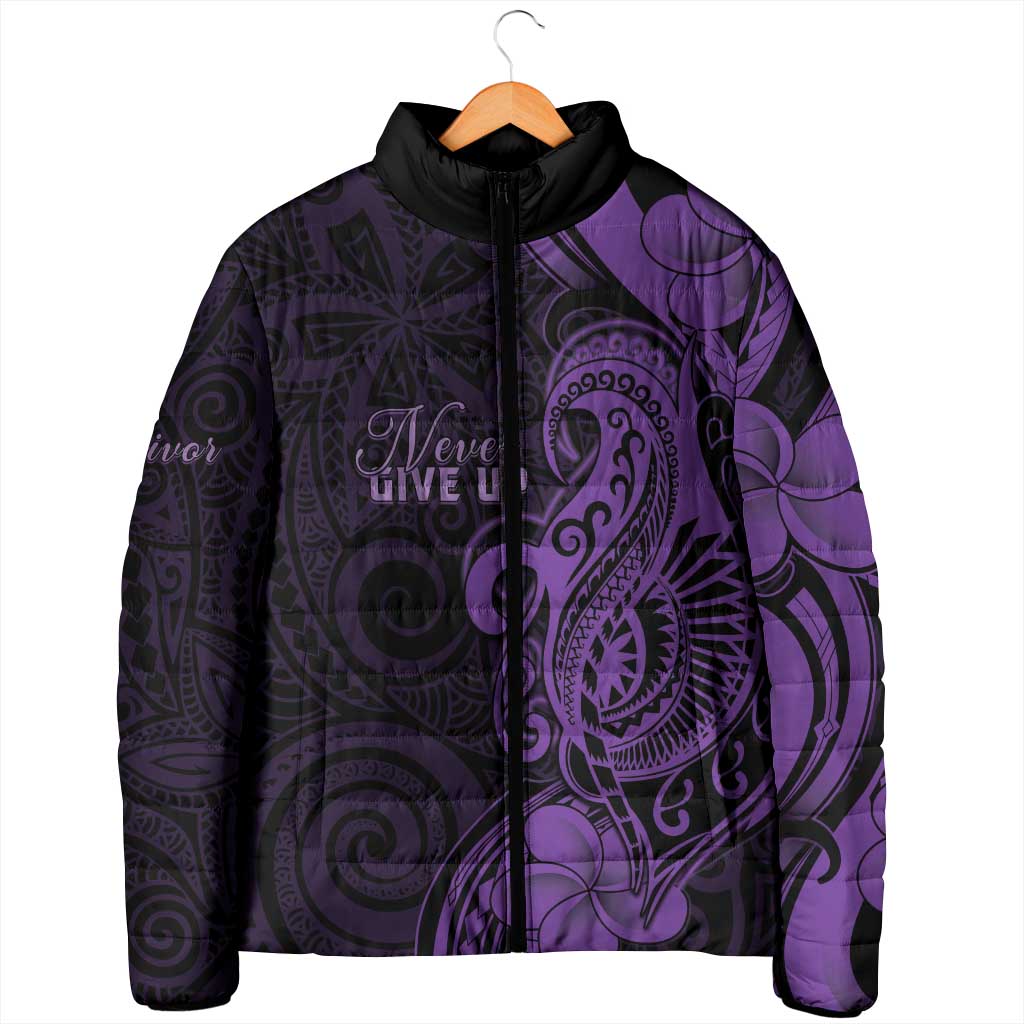 Personalised Lupus Warrior Padded Jacket Never Give Up Polynesian Style LT05 - Polynesian Pride