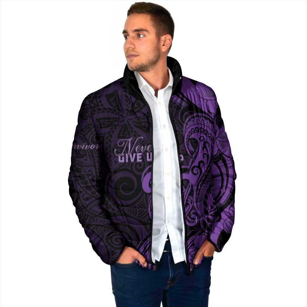 Personalised Lupus Warrior Padded Jacket Never Give Up Polynesian Style LT05 - Polynesian Pride