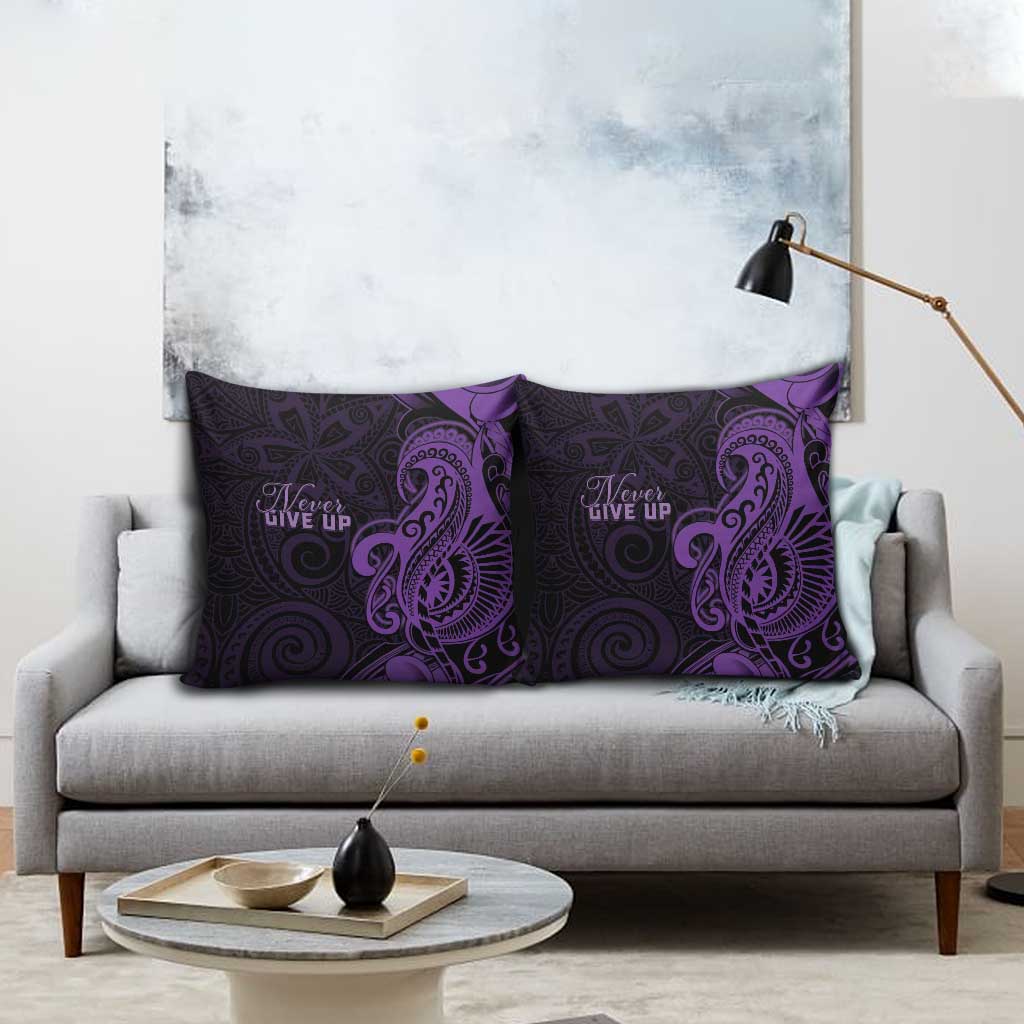 Lupus Warrior Pillow Cover Never Give Up Polynesian Style LT05 - Polynesian Pride