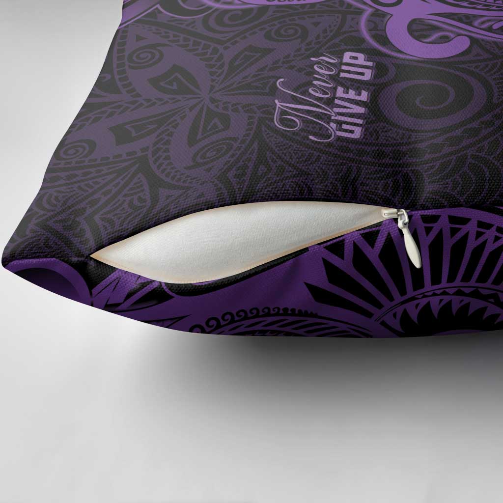 Lupus Warrior Pillow Cover Never Give Up Polynesian Style LT05 - Polynesian Pride