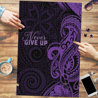Lupus Warrior Puzzle Never Give Up Polynesian Style LT05 Purple - Polynesian Pride