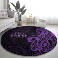 Lupus Warrior Round Carpet Never Give Up Polynesian Style LT05 - Polynesian Pride