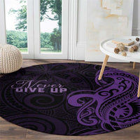 Lupus Warrior Round Carpet Never Give Up Polynesian Style LT05 - Polynesian Pride