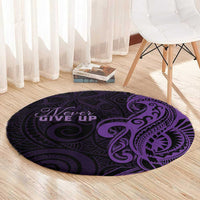 Lupus Warrior Round Carpet Never Give Up Polynesian Style LT05 - Polynesian Pride