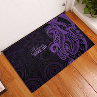 Lupus Warrior Rubber Doormat Never Give Up Polynesian Style LT05 - Polynesian Pride
