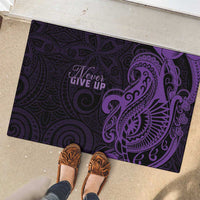 Lupus Warrior Rubber Doormat Never Give Up Polynesian Style LT05 - Polynesian Pride
