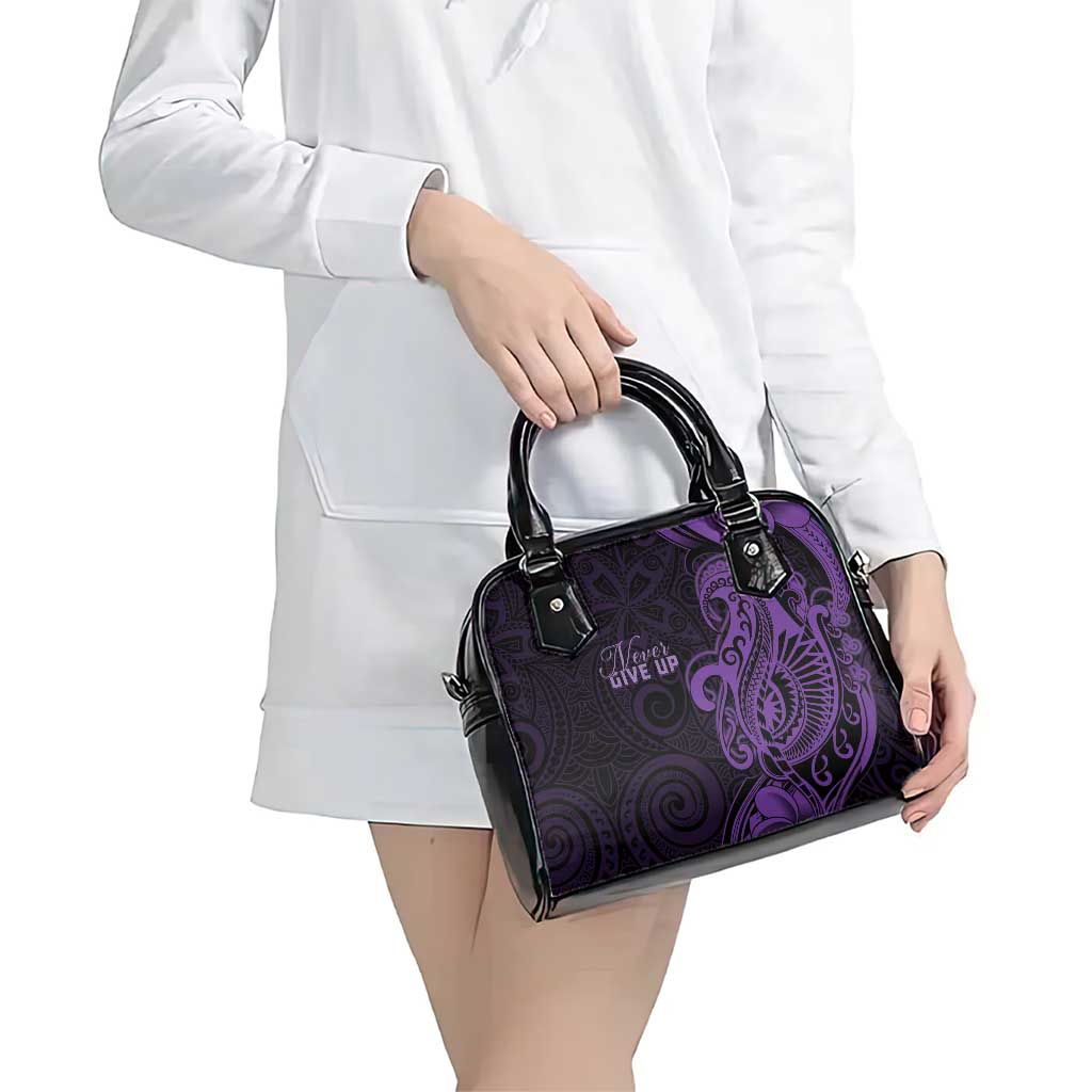 Lupus Warrior Shoulder Handbag Never Give Up Polynesian Style LT05 - Polynesian Pride