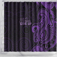Lupus Warrior Shower Curtain Never Give Up Polynesian Style LT05 - Polynesian Pride