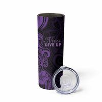 Personalised Lupus Warrior Skinny Tumbler Never Give Up Polynesian Style LT05 - Polynesian Pride