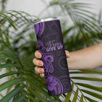 Personalised Lupus Warrior Skinny Tumbler Never Give Up Polynesian Style LT05 - Polynesian Pride