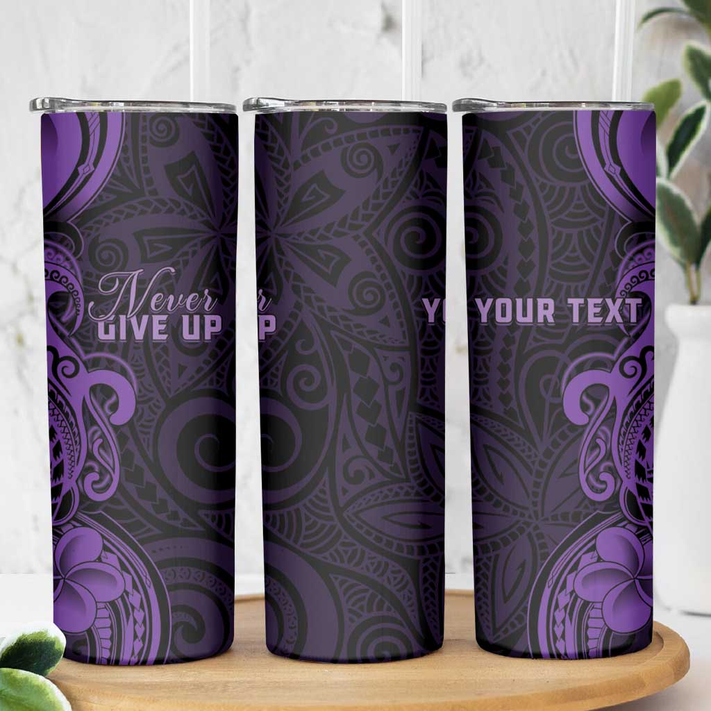 Personalised Lupus Warrior Skinny Tumbler Never Give Up Polynesian Style LT05 - Polynesian Pride