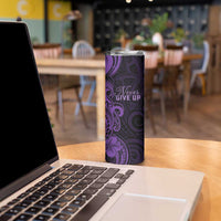 Personalised Lupus Warrior Skinny Tumbler Never Give Up Polynesian Style LT05 - Polynesian Pride