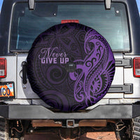 Lupus Warrior Spare Tire Cover Never Give Up Polynesian Style LT05 Purple - Polynesian Pride