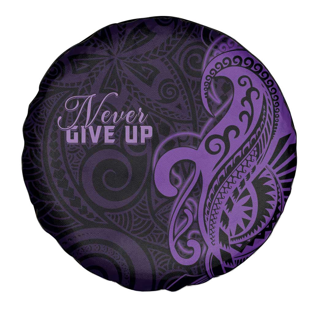Lupus Warrior Spare Tire Cover Never Give Up Polynesian Style LT05 - Polynesian Pride