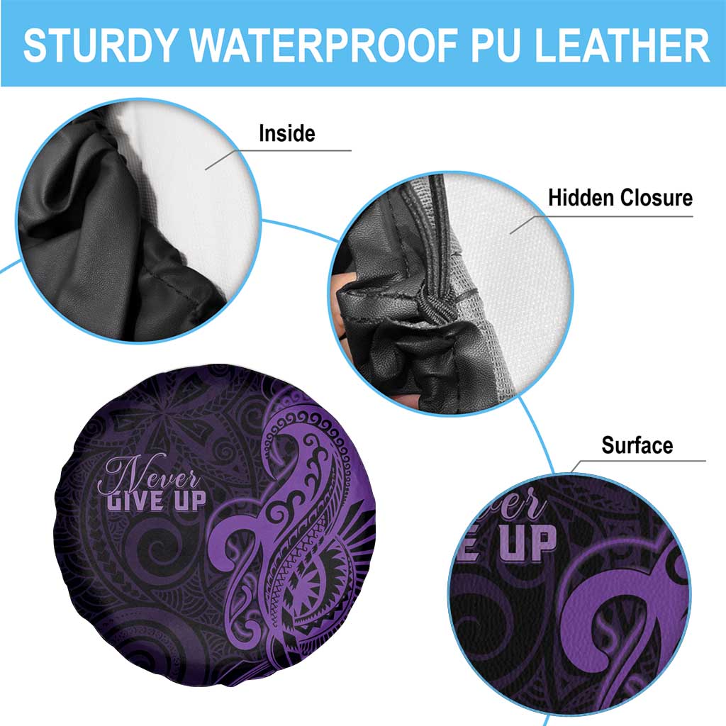 Lupus Warrior Spare Tire Cover Never Give Up Polynesian Style LT05 - Polynesian Pride