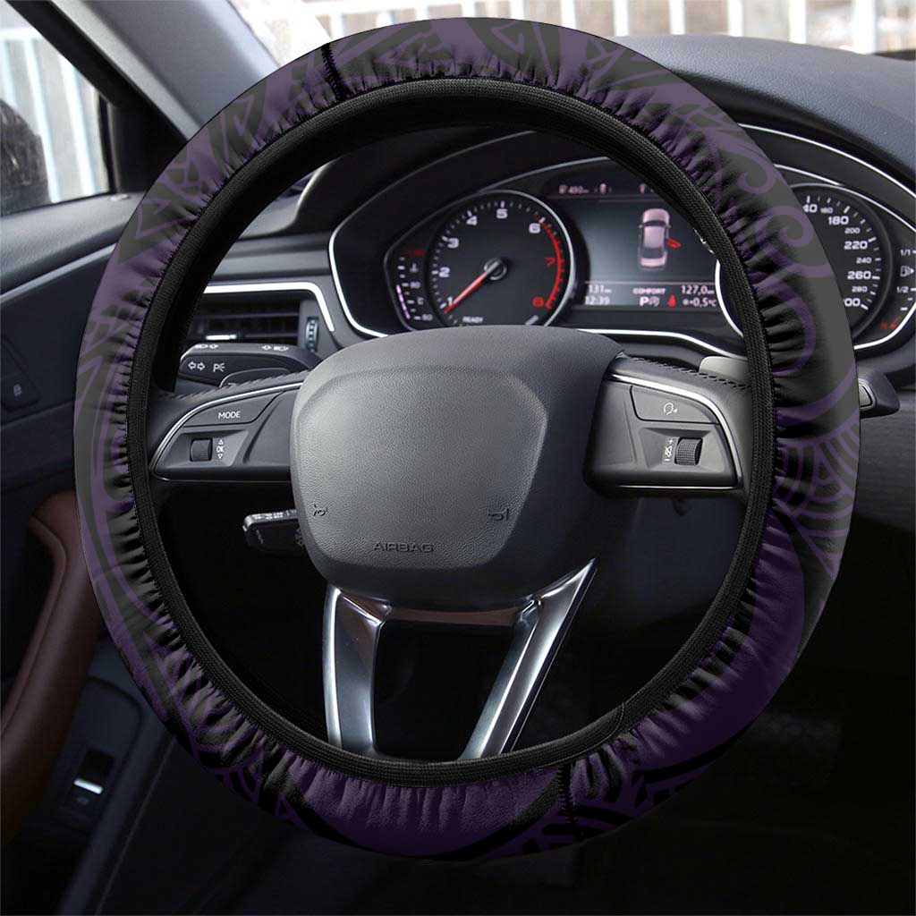 Lupus Warrior Steering Wheel Cover Never Give Up Polynesian Style LT05 - Polynesian Pride