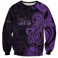 Personalised Lupus Warrior Sweatshirt Never Give Up Polynesian Style LT05 Unisex Purple - Polynesian Pride