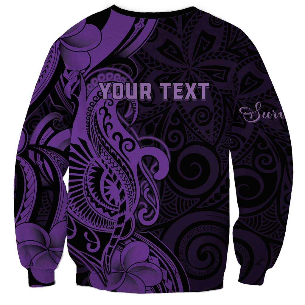 Personalised Lupus Warrior Sweatshirt Never Give Up Polynesian Style LT05 - Polynesian Pride