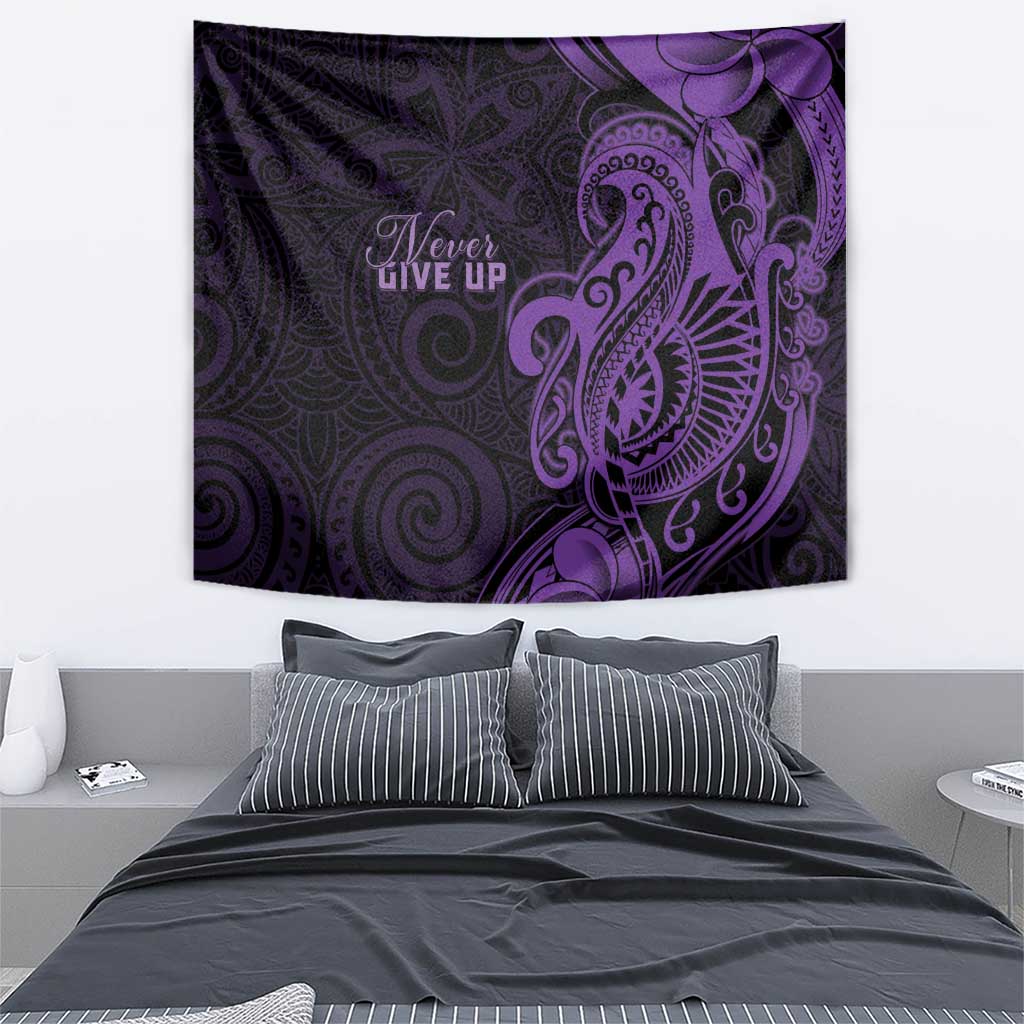Lupus Warrior Tapestry Never Give Up Polynesian Style LT05 - Polynesian Pride
