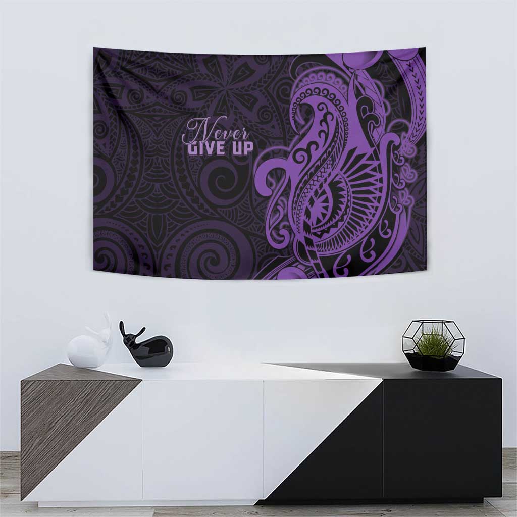 Lupus Warrior Tapestry Never Give Up Polynesian Style LT05 - Polynesian Pride