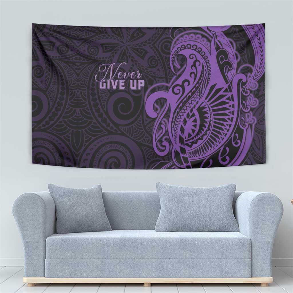 Lupus Warrior Tapestry Never Give Up Polynesian Style LT05 - Polynesian Pride